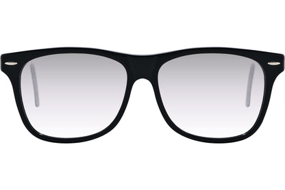 Cellini Wayfarer Black Eyeglasses Frame Viewed From Front Angle.