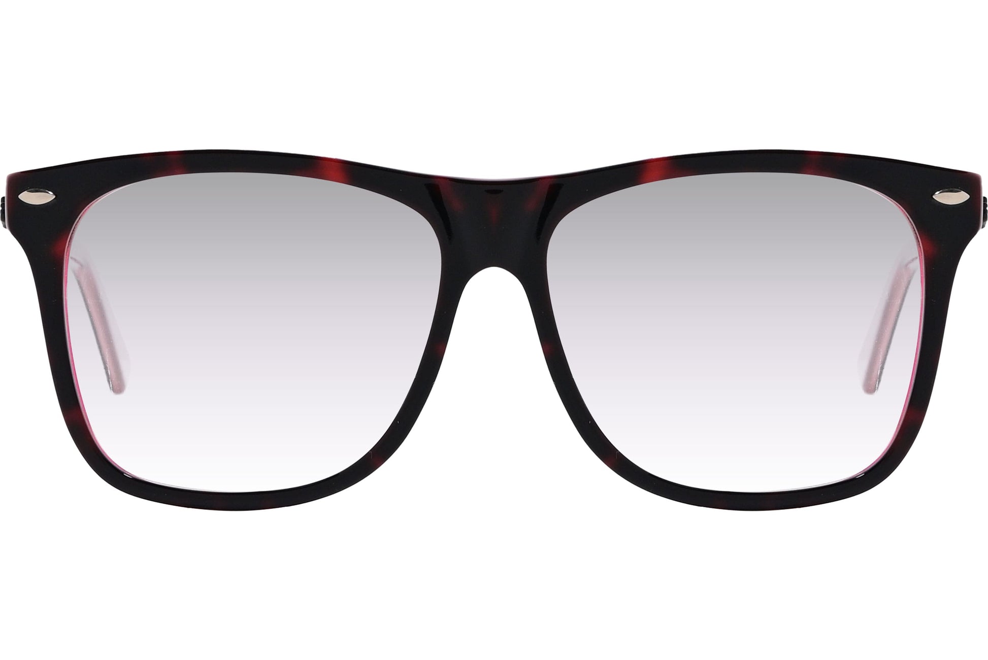 Cellini Wayfarer Red Eyeglasses Frame Viewed From Front Angle.