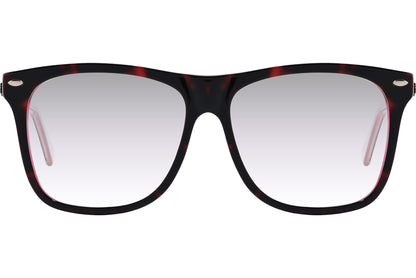 Cellini Wayfarer Red Eyeglasses Frame Viewed From Front Angle.