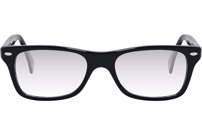 Cellini Wayfarer Black Eyeglasses Frame Viewed From Front Angle.