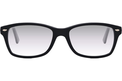 Cellini Rectangle Black Eyeglasses Frame Viewed From Front Angle.