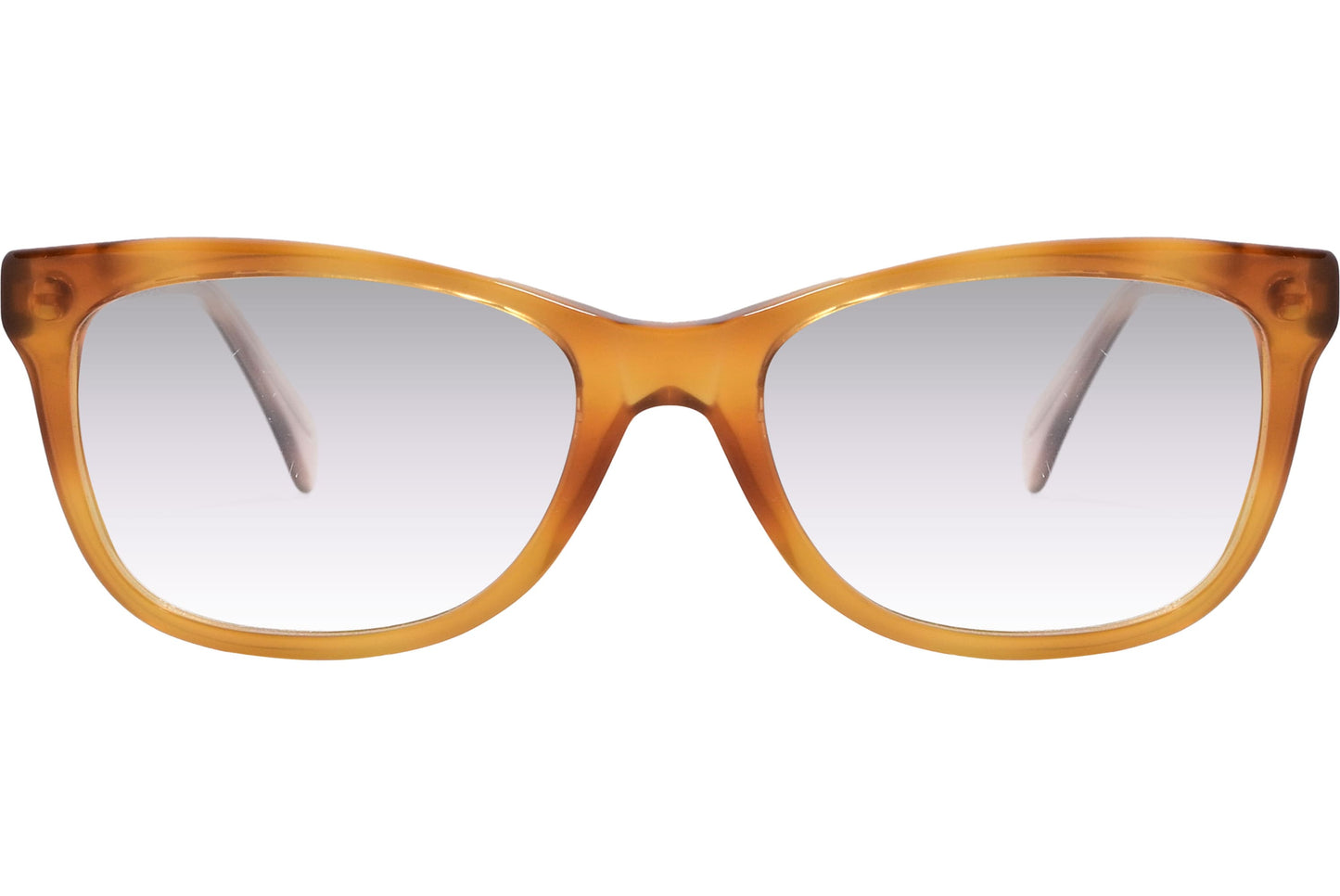 Cellini Rectangle Orange Eyeglasses Frame Viewed From Front Angle.