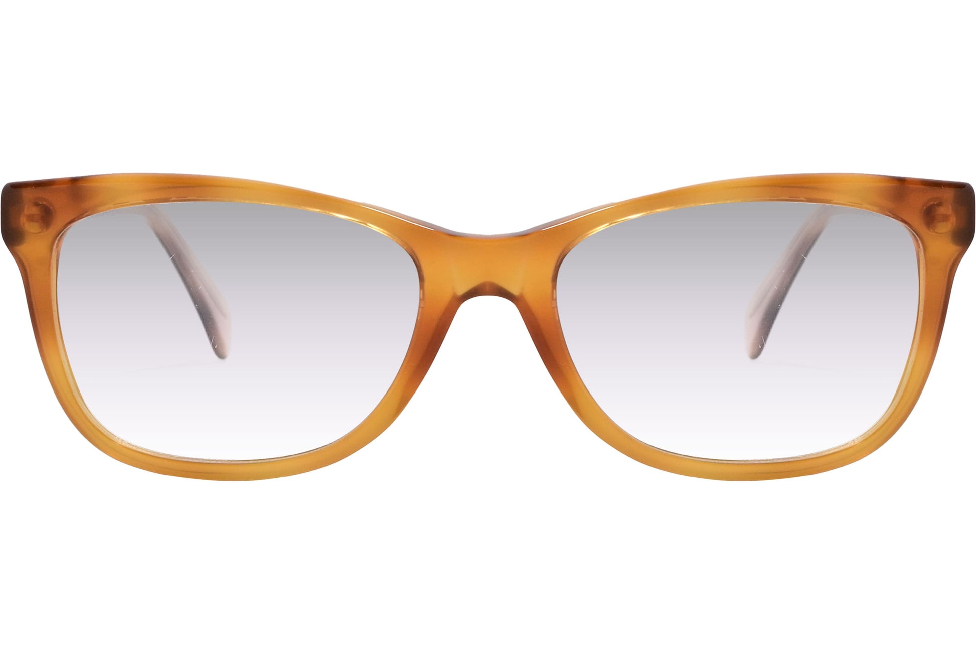 Cellini Rectangle Orange Eyeglasses Frame Viewed From Front Angle.