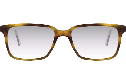 Cellini Rectangle Tortoise Eyeglasses Frame Viewed From Front Angle.