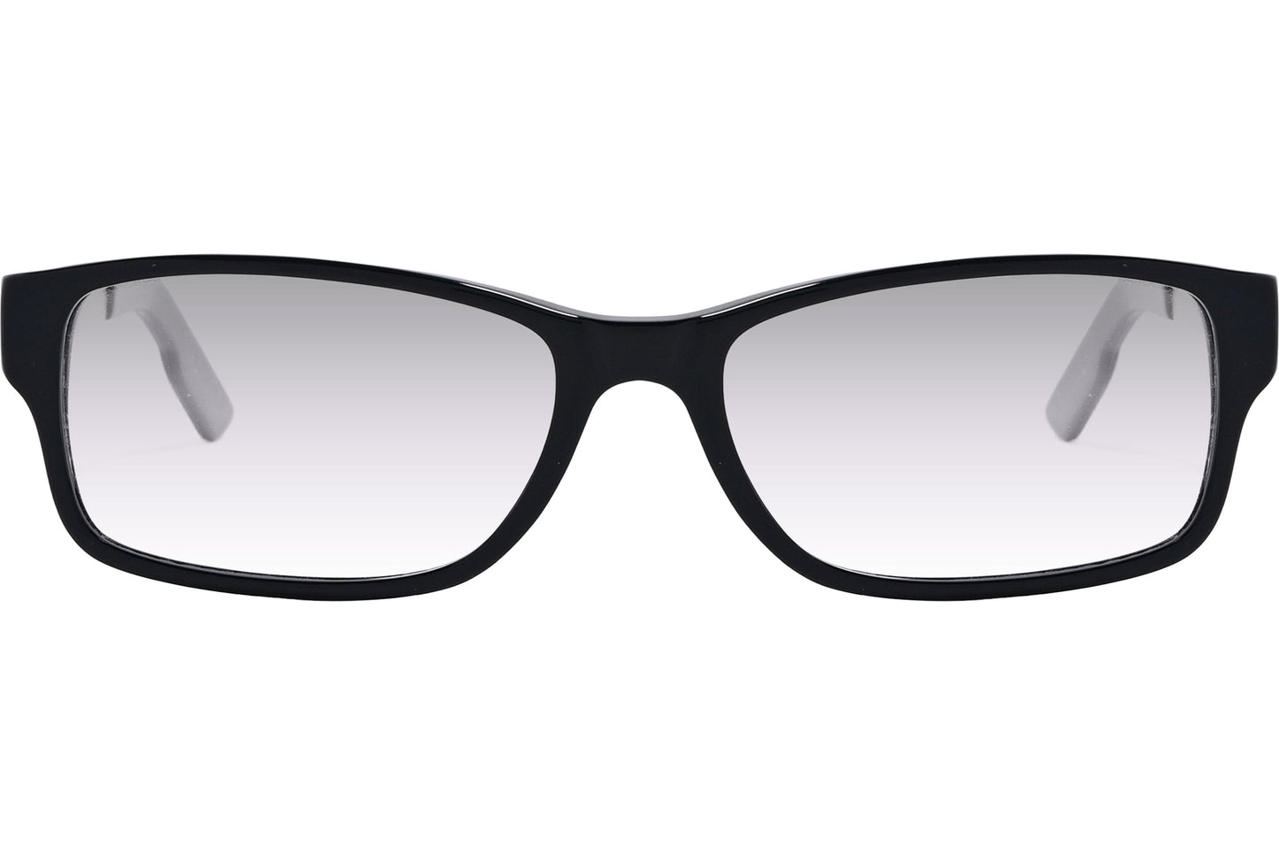 Cellini Rectangle Black And Gray Eyeglasses Frame Viewed From Front Angle.