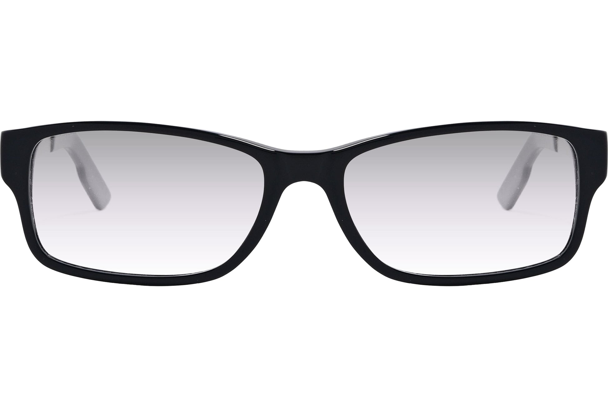 Cellini Rectangle Black And Gray Eyeglasses Frame Viewed From Front Angle.