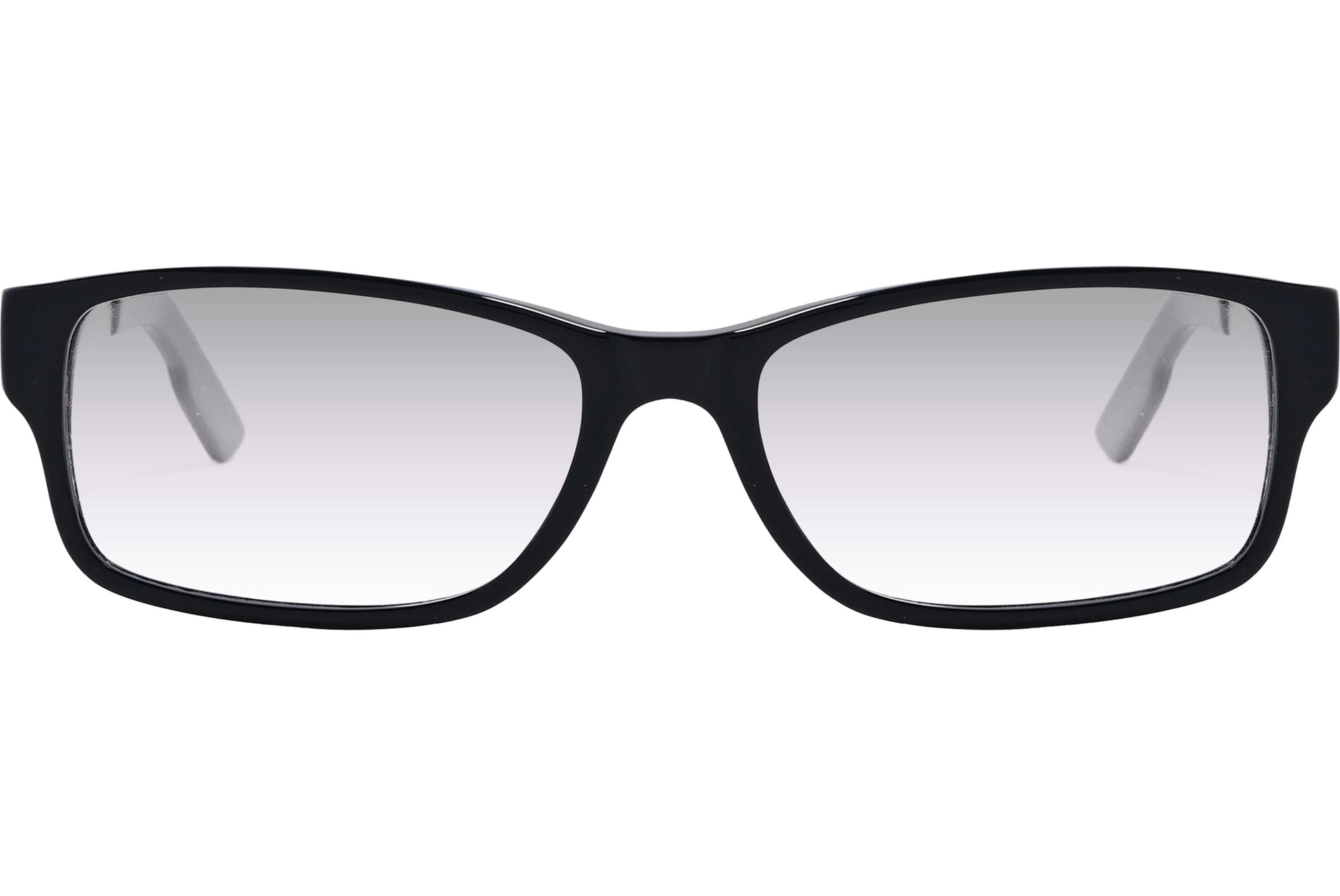 Cellini Rectangle Black And Gray Eyeglasses Frame Viewed From Front Angle.