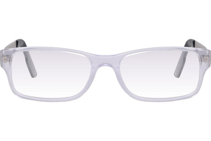 Cellini Rectangle White And Gray Eyeglasses Frame Viewed From Front Angle.