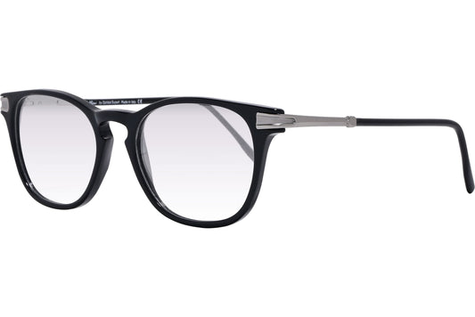 Cellini Square Black And Silver Eyeglasses Frame Viewed From A 45-Degree Angle.