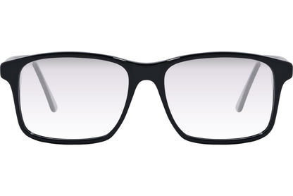 Cellini Square Black Eyeglasses Frame Viewed From Front Angle.