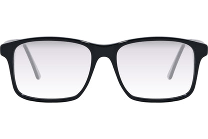 Cellini Square Black Eyeglasses Frame Viewed From Front Angle.