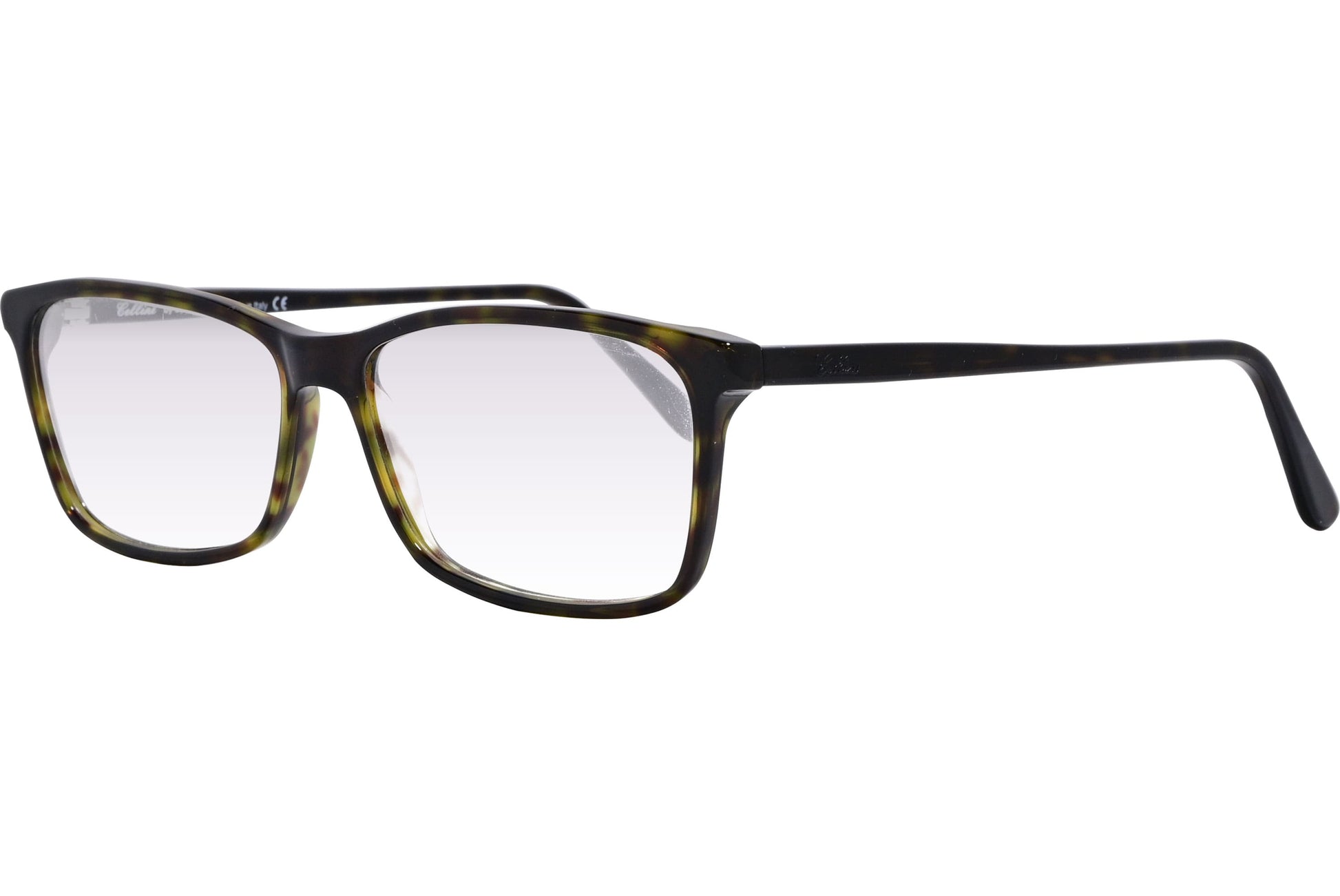 Cellini Rectangle Tortoise Eyeglasses Frame Viewed From A 45-Degree Angle.