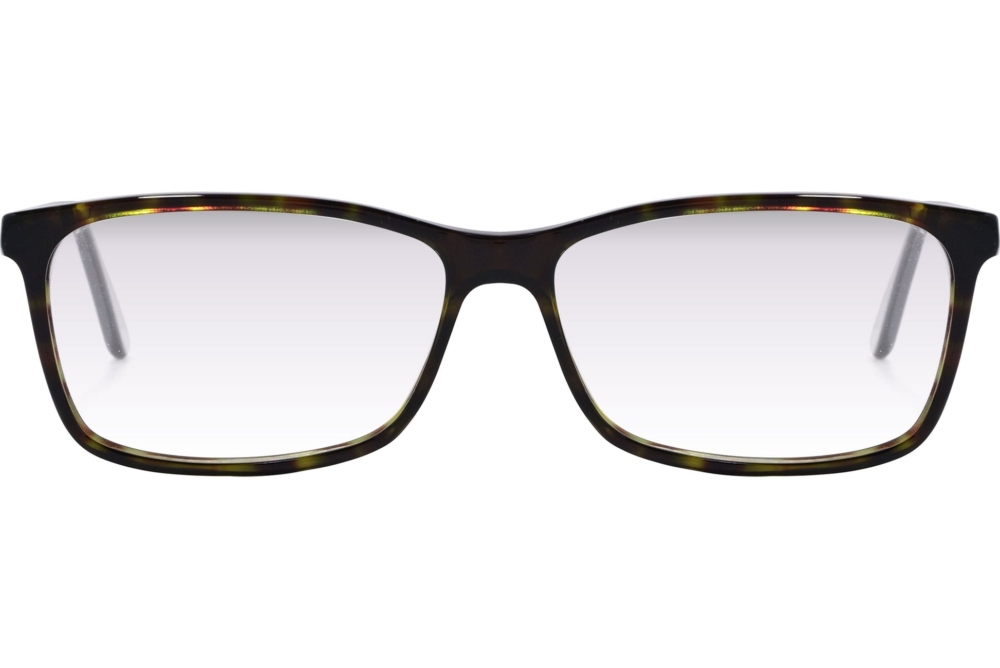 Cellini Rectangle Tortoise Eyeglasses Frame Viewed From Front Angle.