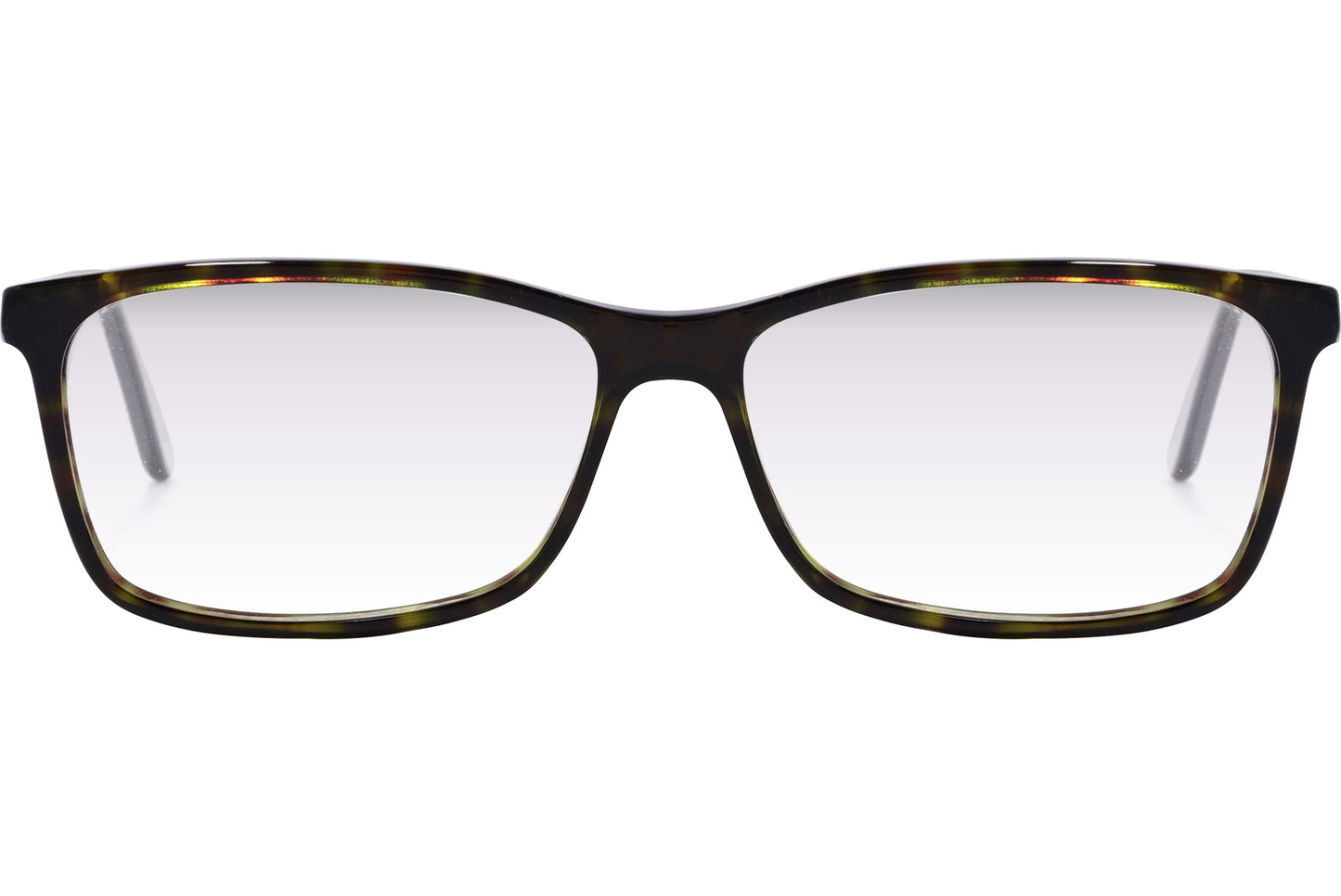 Cellini Rectangle Tortoise Eyeglasses Frame Viewed From Front Angle.