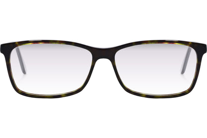 Cellini Rectangle Tortoise Eyeglasses Frame Viewed From Front Angle.
