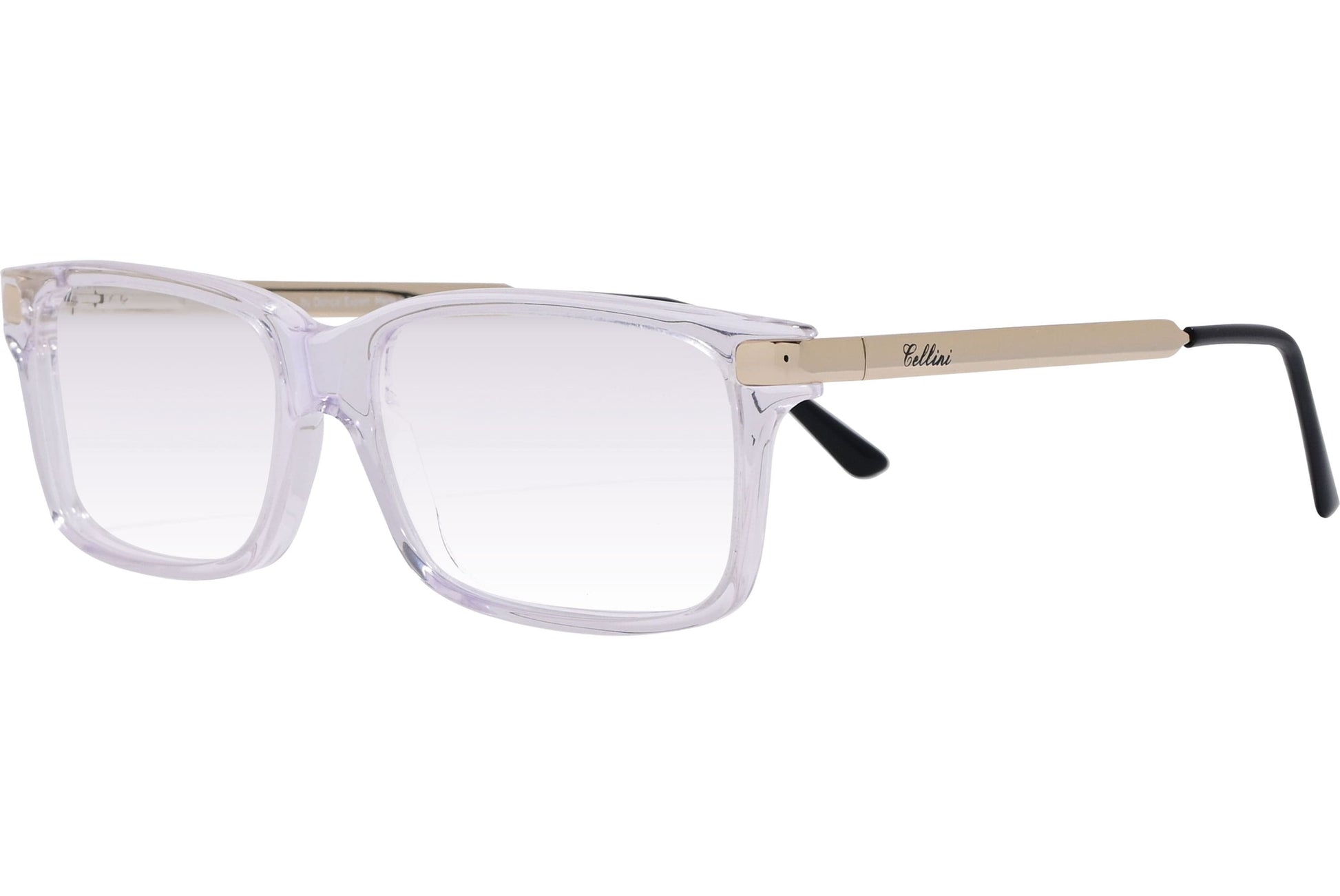 Cellini Wayfarer White Eyeglasses Frame Viewed From A 45-Degree Angle.