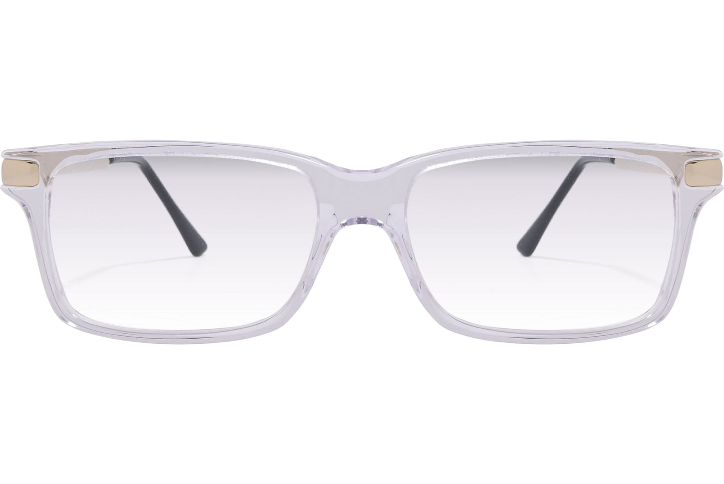 Cellini Wayfarer White Eyeglasses Frame Viewed From Front View.