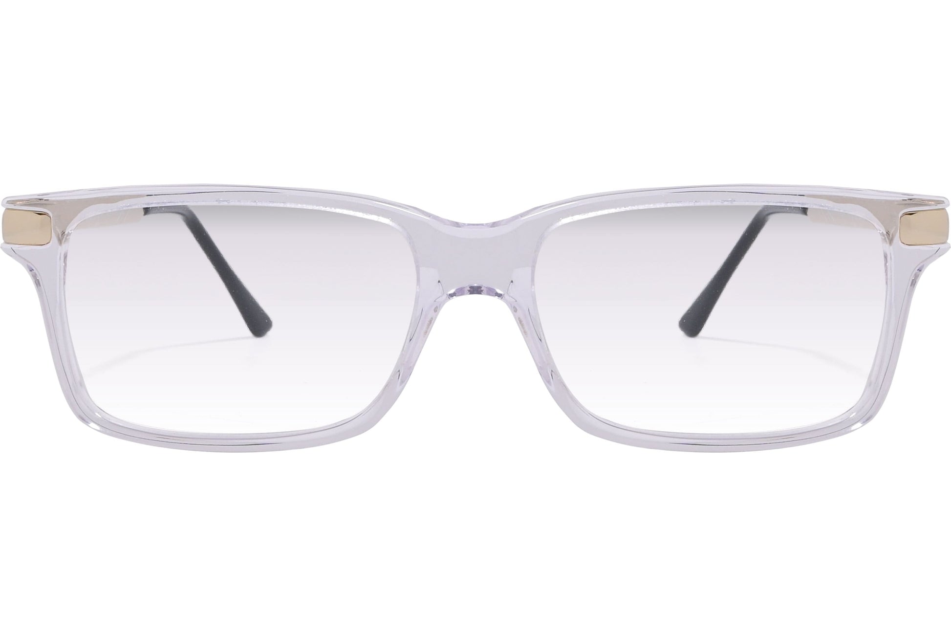 Cellini Wayfarer White Eyeglasses Frame Viewed From Front View.