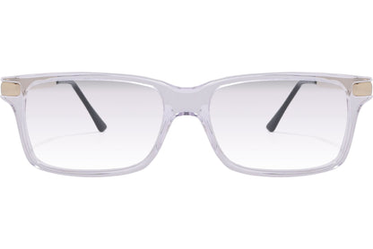 Cellini Wayfarer White Eyeglasses Frame Viewed From Front View.