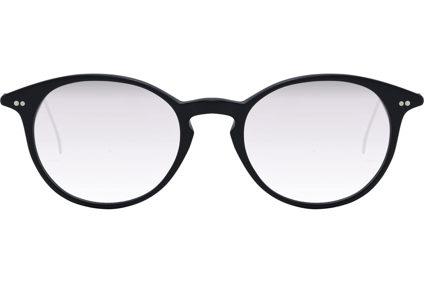 Cellini Round Black And Silver Eyeglasses Frame Viewed From Front View.