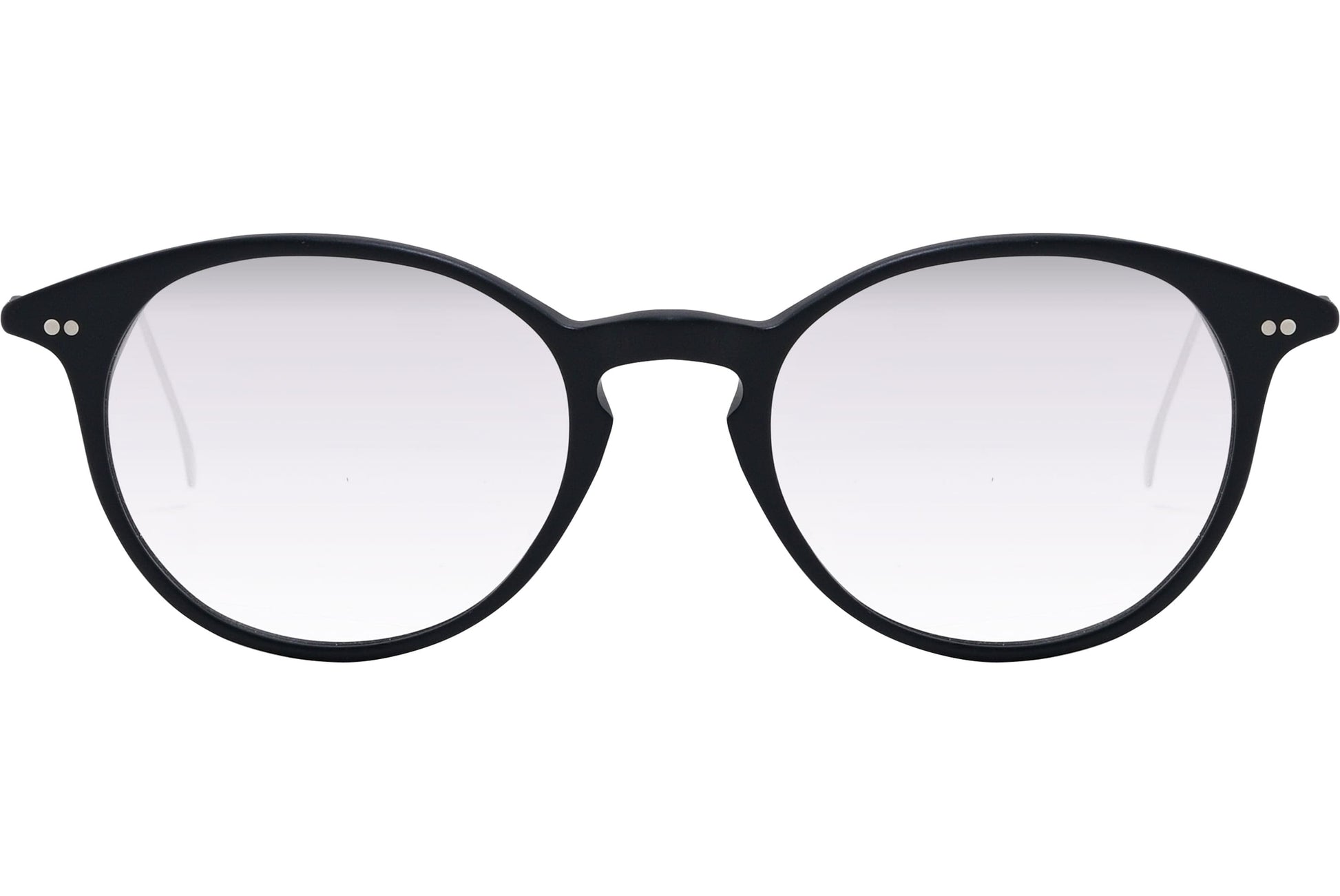 Cellini Round Black And Silver Eyeglasses Frame Viewed From Front View.