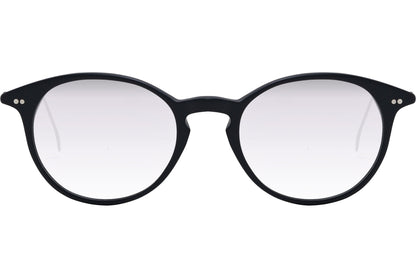 Cellini Round Black And Silver Eyeglasses Frame Viewed From Front View.