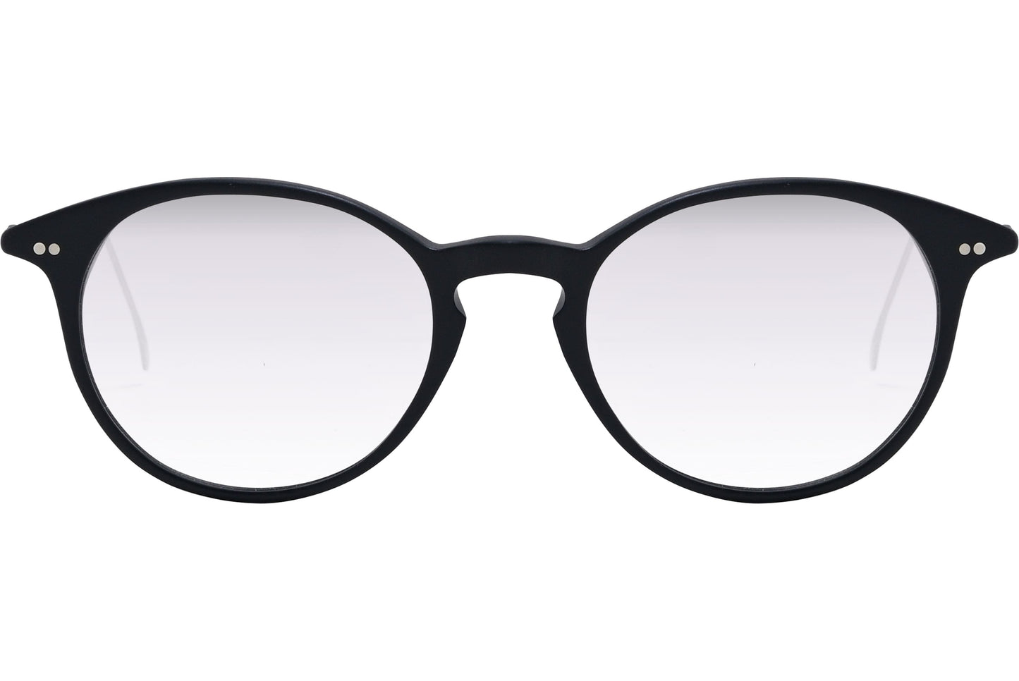 Cellini Round Black And Silver Eyeglasses Frame Viewed From Front View.