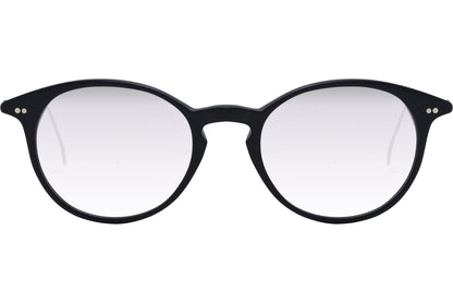 Cellini Round Black And Silver Eyeglasses Frame Viewed From Front View.