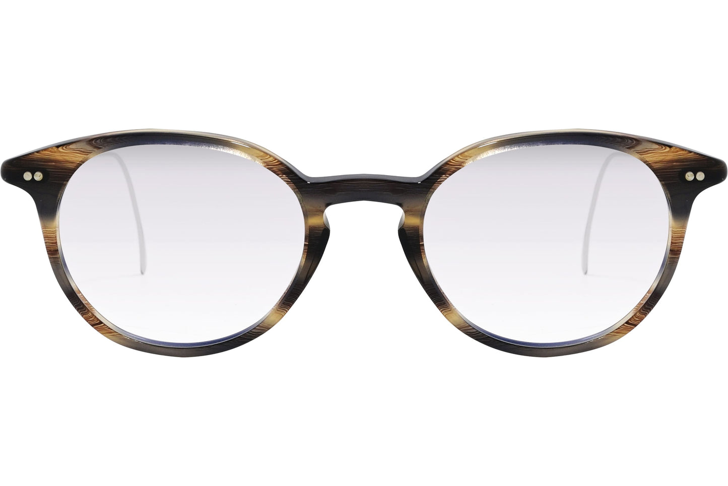 Cellini Round Yellow And Silver Eyeglasses Frame Viewed From Front View.