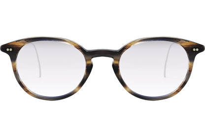 Cellini Round Yellow And Silver Eyeglasses Frame Viewed From Front View.