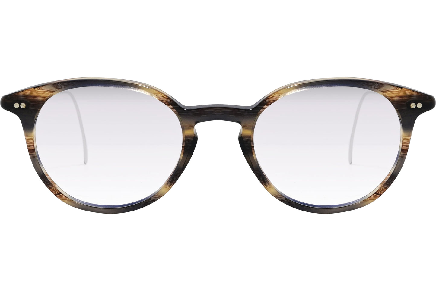 Cellini Round Yellow And Silver Eyeglasses Frame Viewed From Front View.