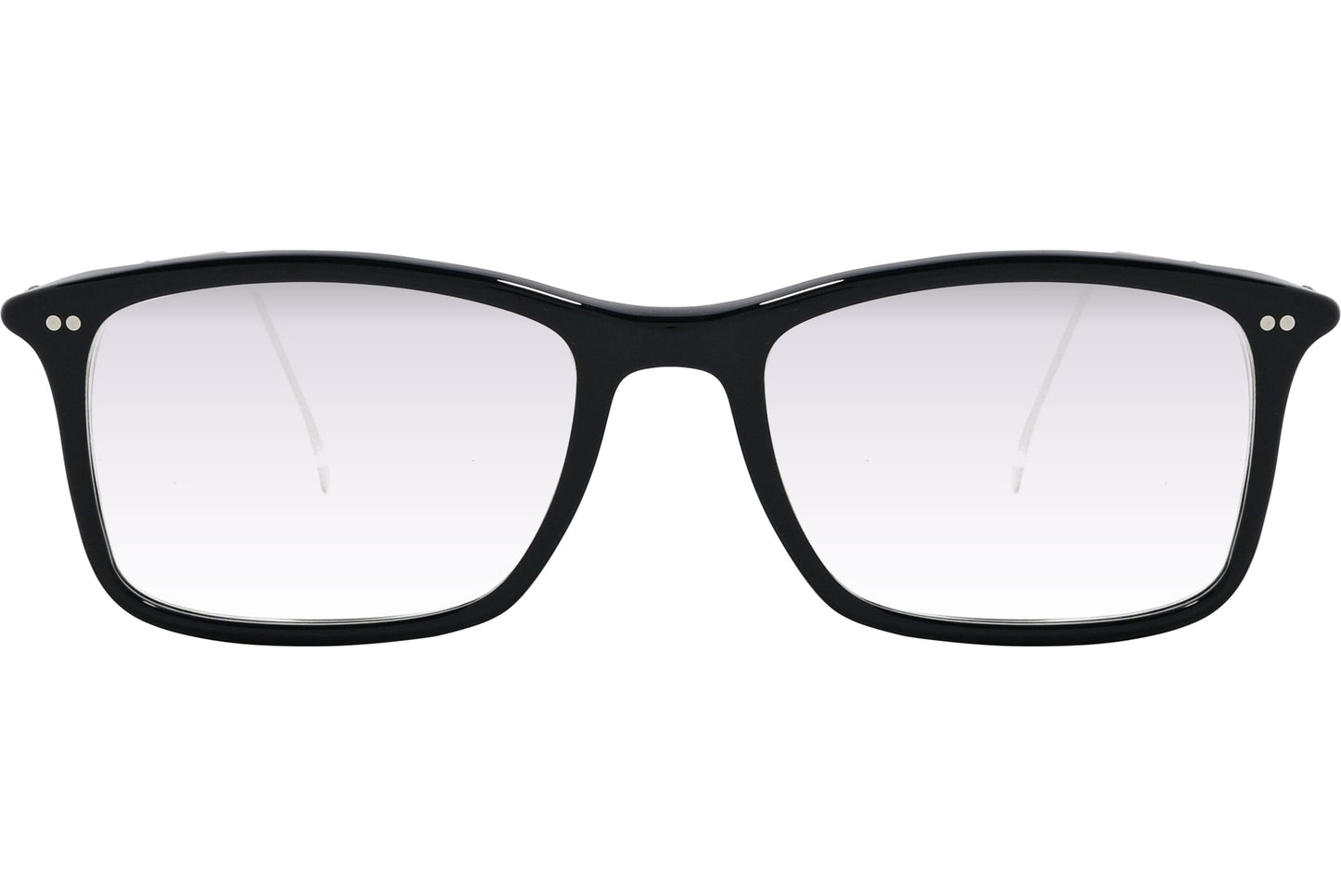 Cellini Rectangle Black And Silver Eyeglasses Frame Viewed From Front View.