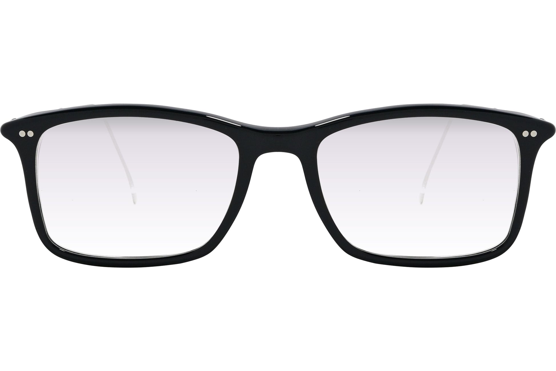 Cellini Rectangle Black And Silver Eyeglasses Frame Viewed From Front View.