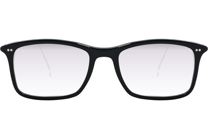 Cellini Rectangle Black And Silver Eyeglasses Frame Viewed From Front View.