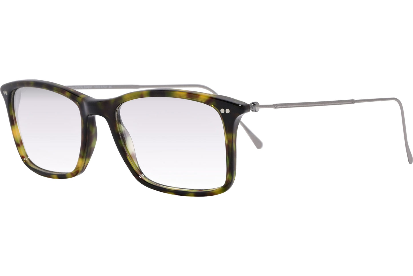 Cellini Rectangle Tortoise Eyeglasses Frame Viewed From A 45-Degree Angle.