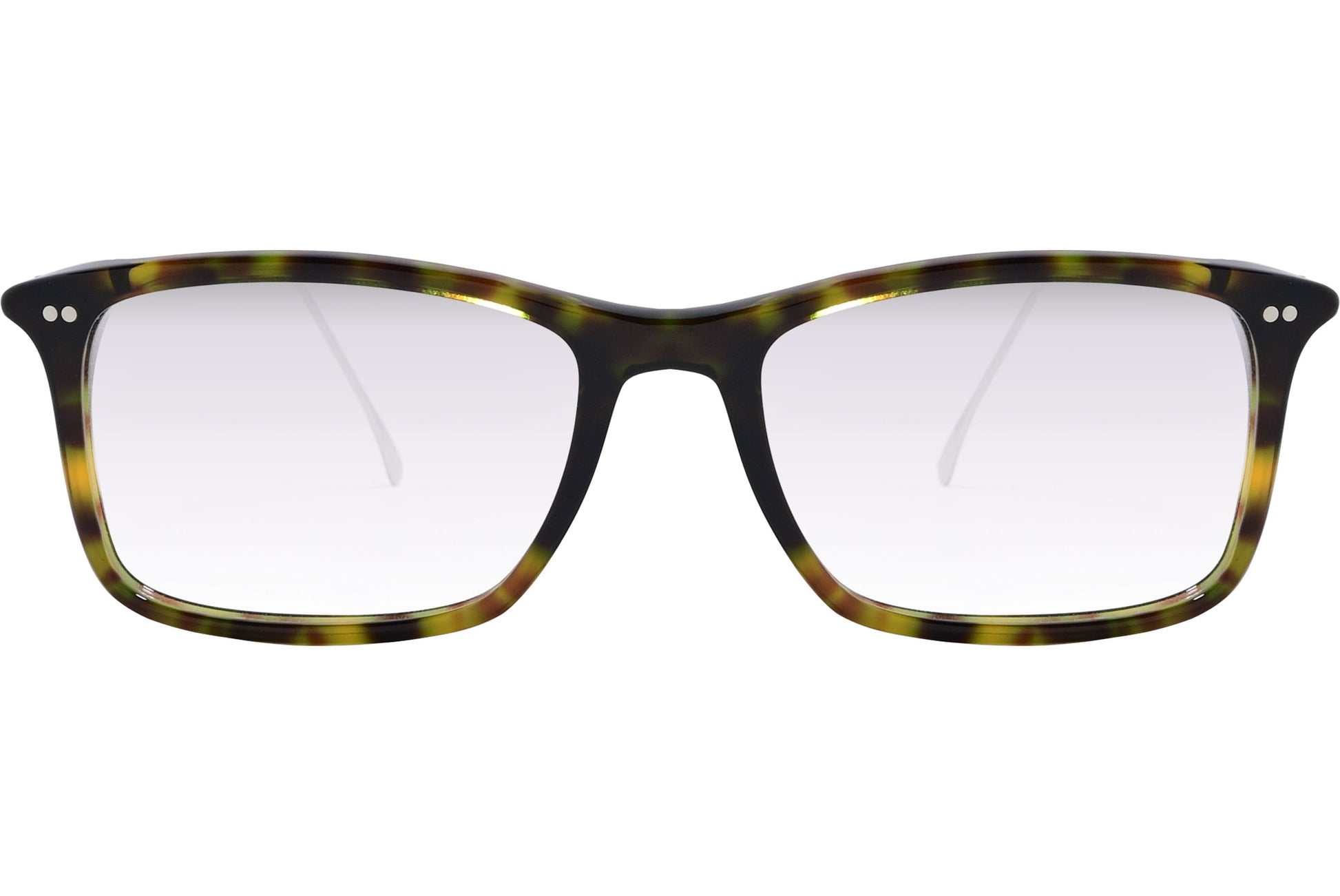 Cellini Rectangle Tortoise Eyeglasses Frame Viewed From Front View.