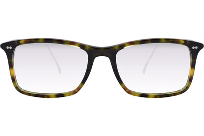 Cellini Rectangle Tortoise Eyeglasses Frame Viewed From Front View.