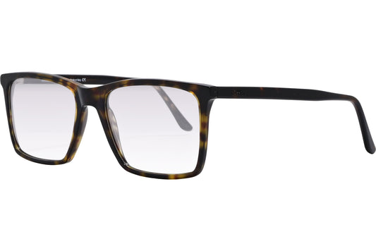 Cellini Rectangle Tortoise Eyeglasses Frame Viewed From A 45-Degree Angle.