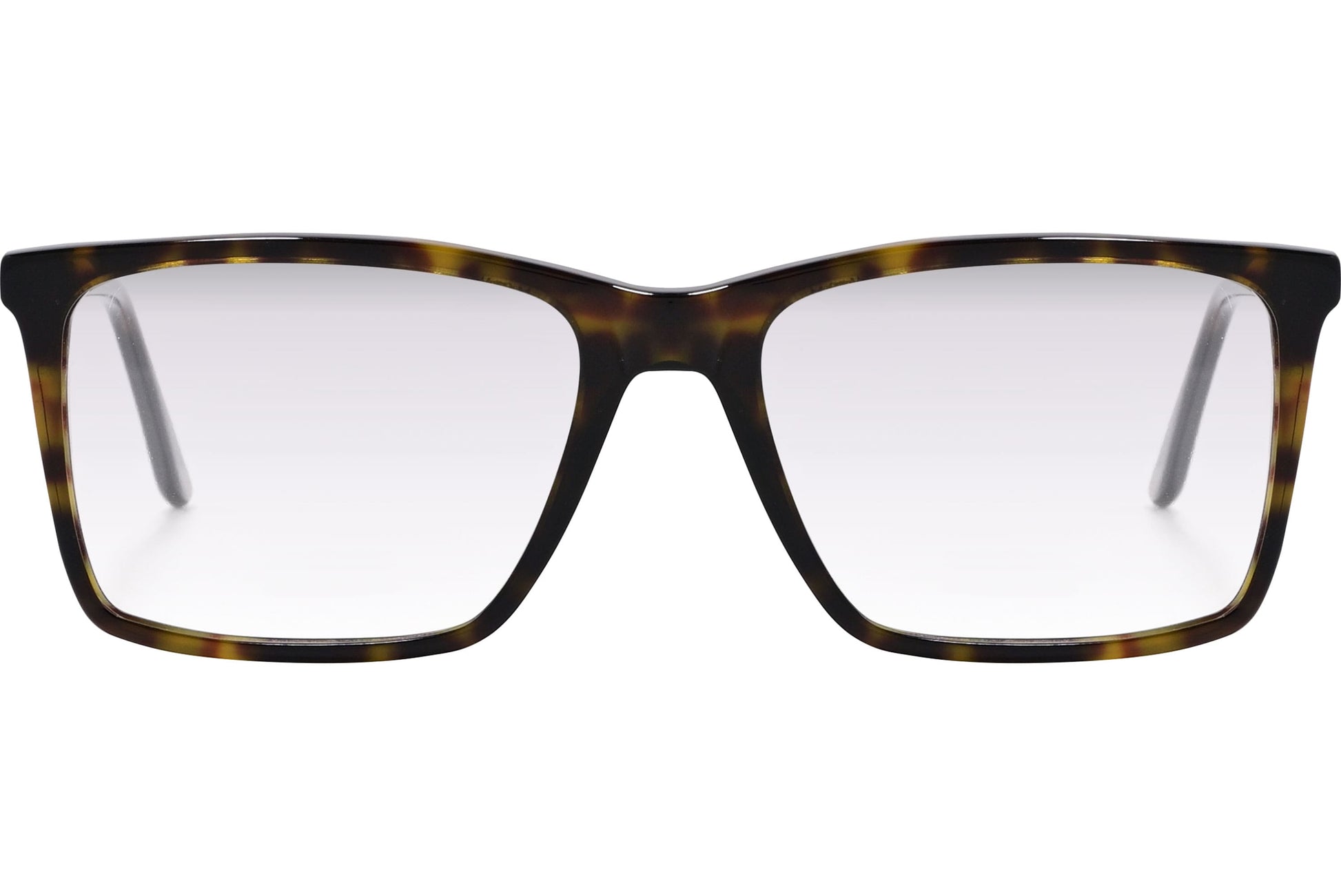 Cellini Rectangle Tortoise Eyeglasses Frame Viewed From Front View.