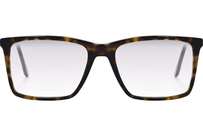 Cellini Rectangle Tortoise Eyeglasses Frame Viewed From Front View.