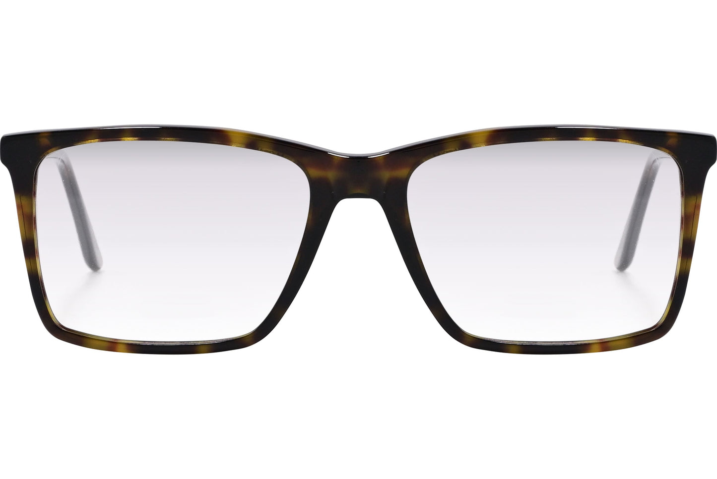Cellini Rectangle Tortoise Eyeglasses Frame Viewed From Front View.