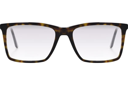 Cellini Rectangle Tortoise Eyeglasses Frame Viewed From Front View.