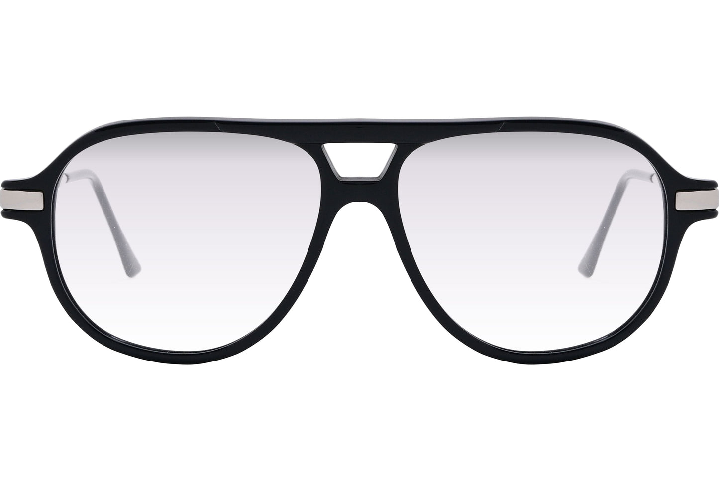 Cellini Aviator Black And Silver Eyeglasses Frame Viewed From Front View.