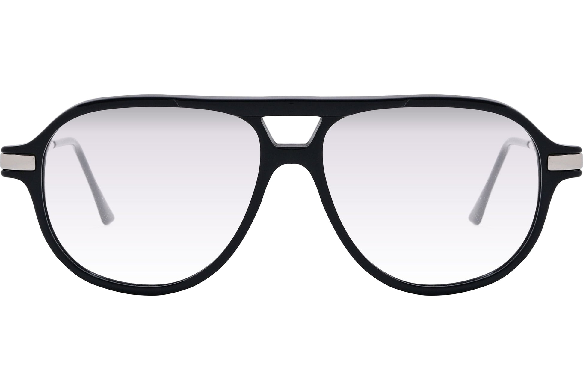 Cellini Aviator Black And Silver Eyeglasses Frame Viewed From Front View.