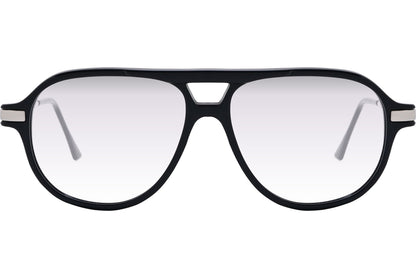 Cellini Aviator Black And Silver Eyeglasses Frame Viewed From Front View.