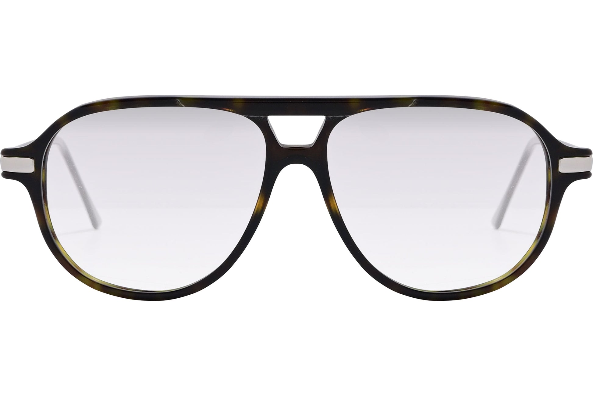 Cellini Aviator Tortoise Eyeglasses Frame Viewed From Front View.