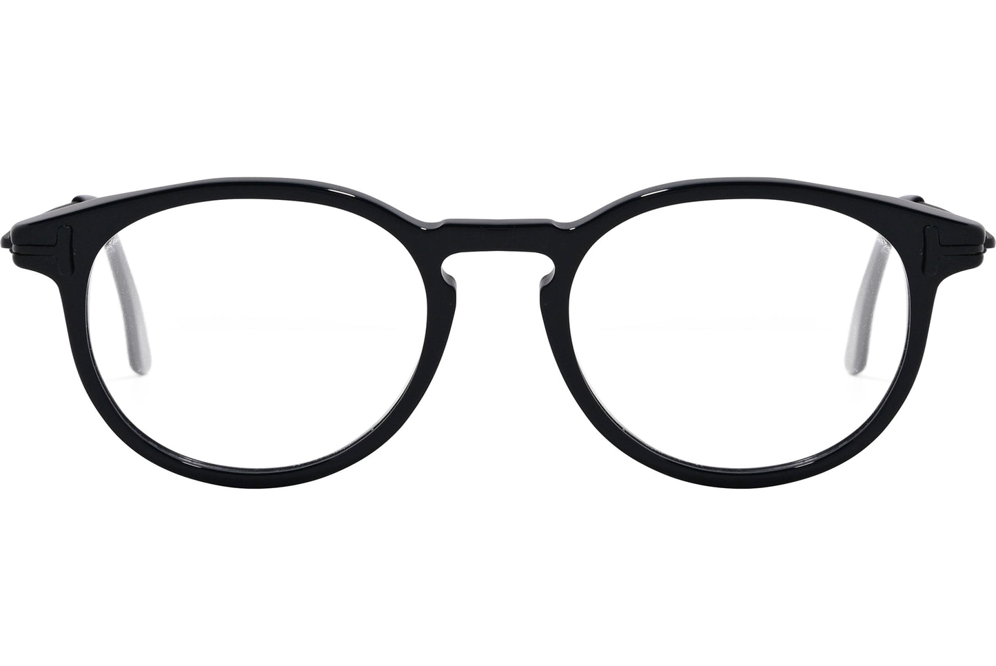 Cellini Round Black Eyeglasses Frame Viewed From Front View.