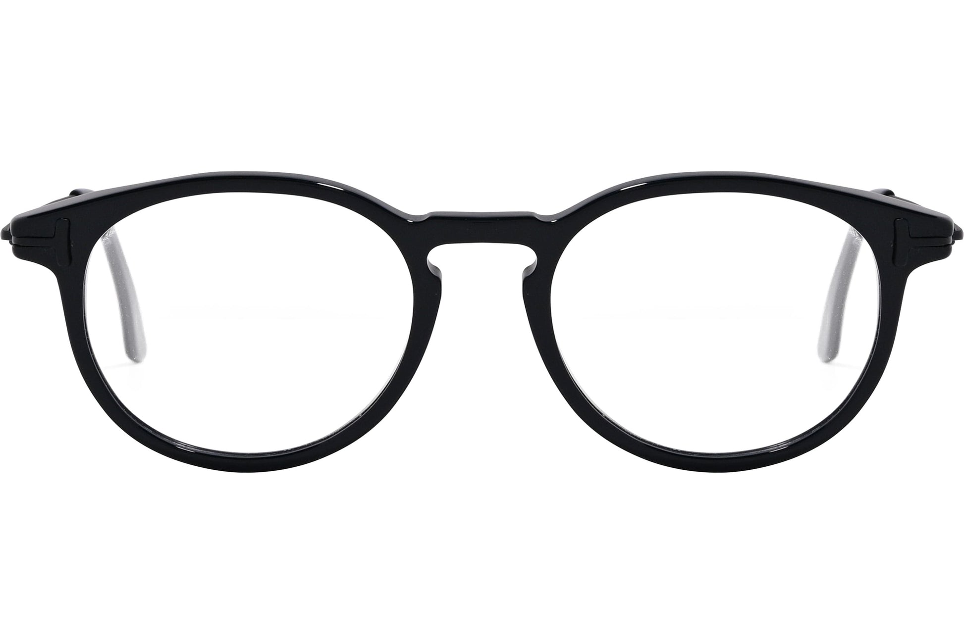 Cellini Round Black Eyeglasses Frame Viewed From Front View.