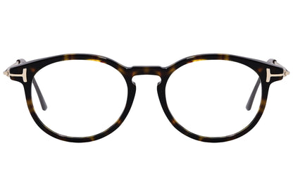 Cellini Round Tortoise And Gold Eyeglasses Frame Viewed From Front View.