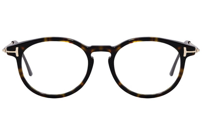 Cellini Round Tortoise And Gold Eyeglasses Frame Viewed From Front View.